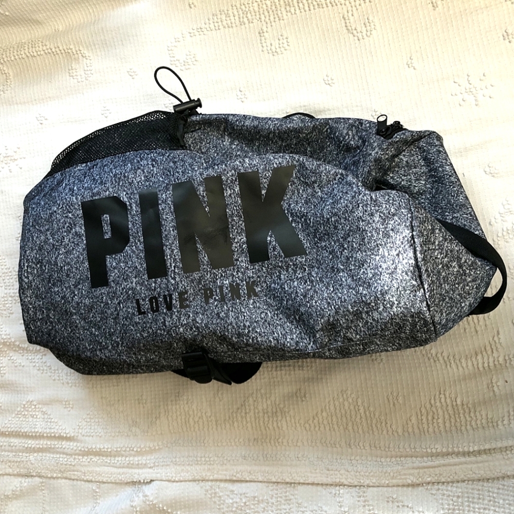 Victoria's Secret Pink VS Love Pink Gray Duffel Bag LIMITED EDITION